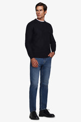Maglia girocollo armaturata chicco riso blu-Dan John