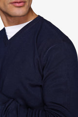 Maglia scollo a V blu-Dan John