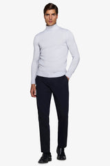 Maglia dolcevita effetto lambswool celeste-Dan John