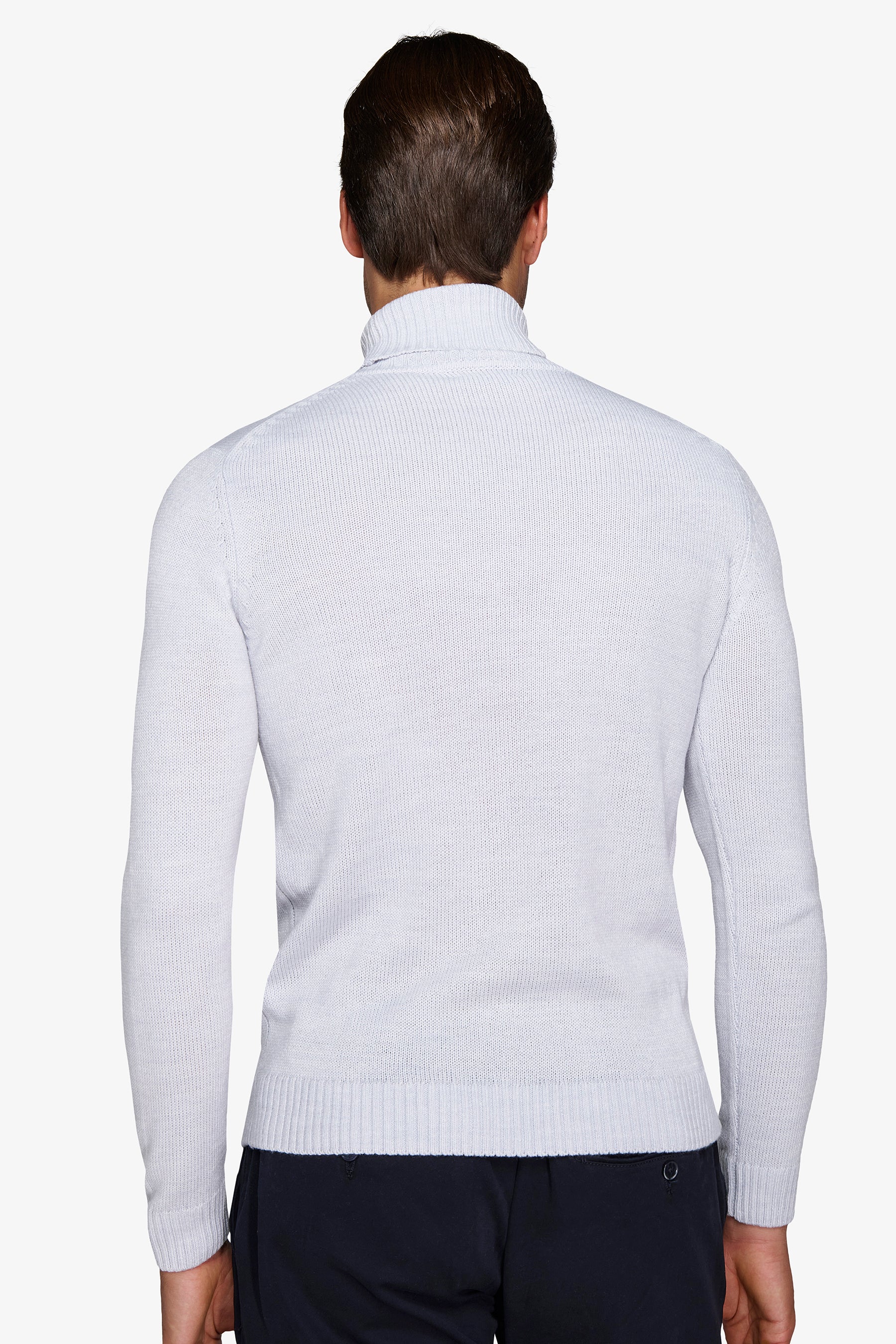 Maglia dolcevita effetto lambswool celeste-Dan John