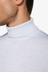 Maglia dolcevita effetto lambswool celeste-Dan John