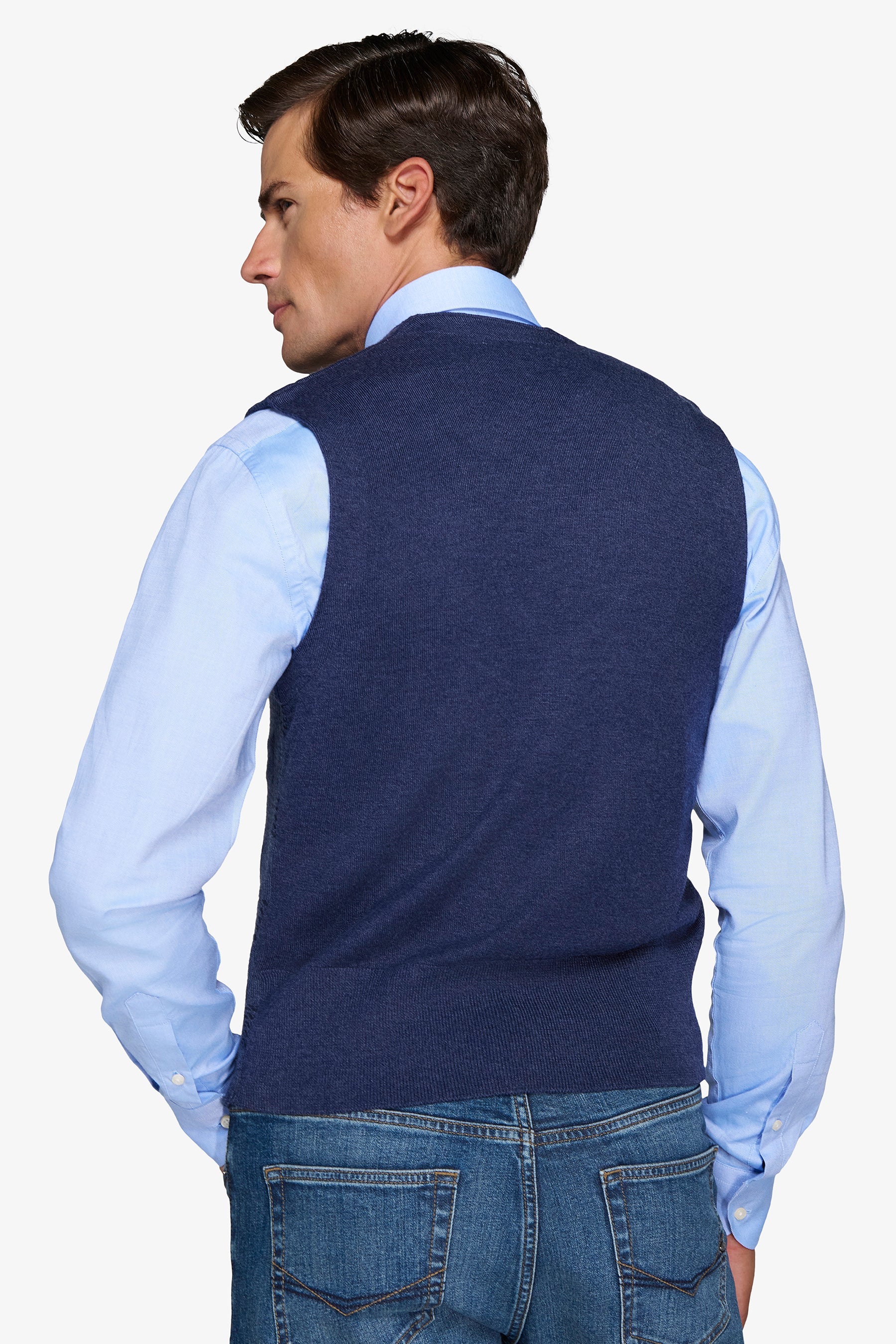 Gilet doppiopetto in maglia check avion-Dan John