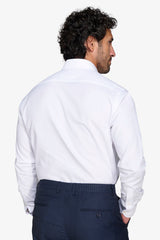 Camicia unita twill bianca slim-Dan John
