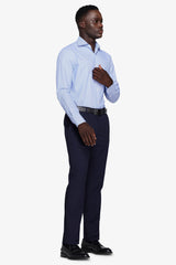 Camicia micro pied de poule azzurra-Dan John