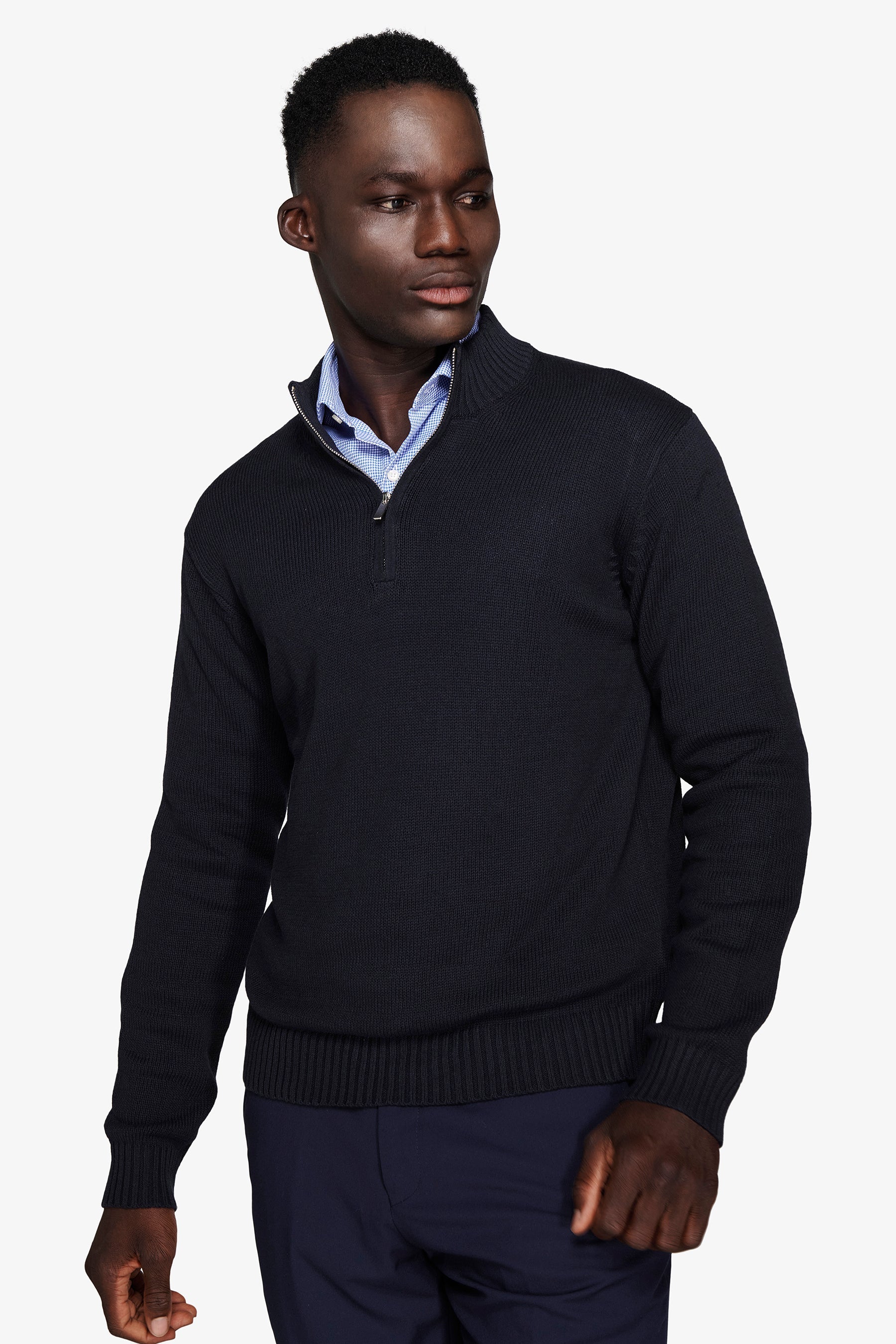 Maglia half zip blu-Dan John