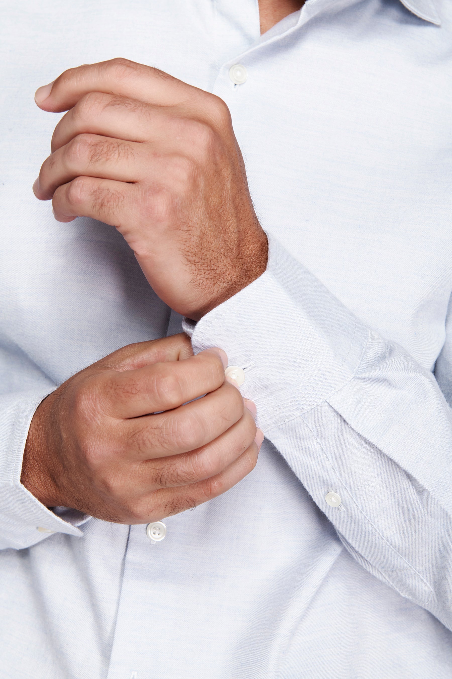 Camicia effetto flanella celeste-Dan John