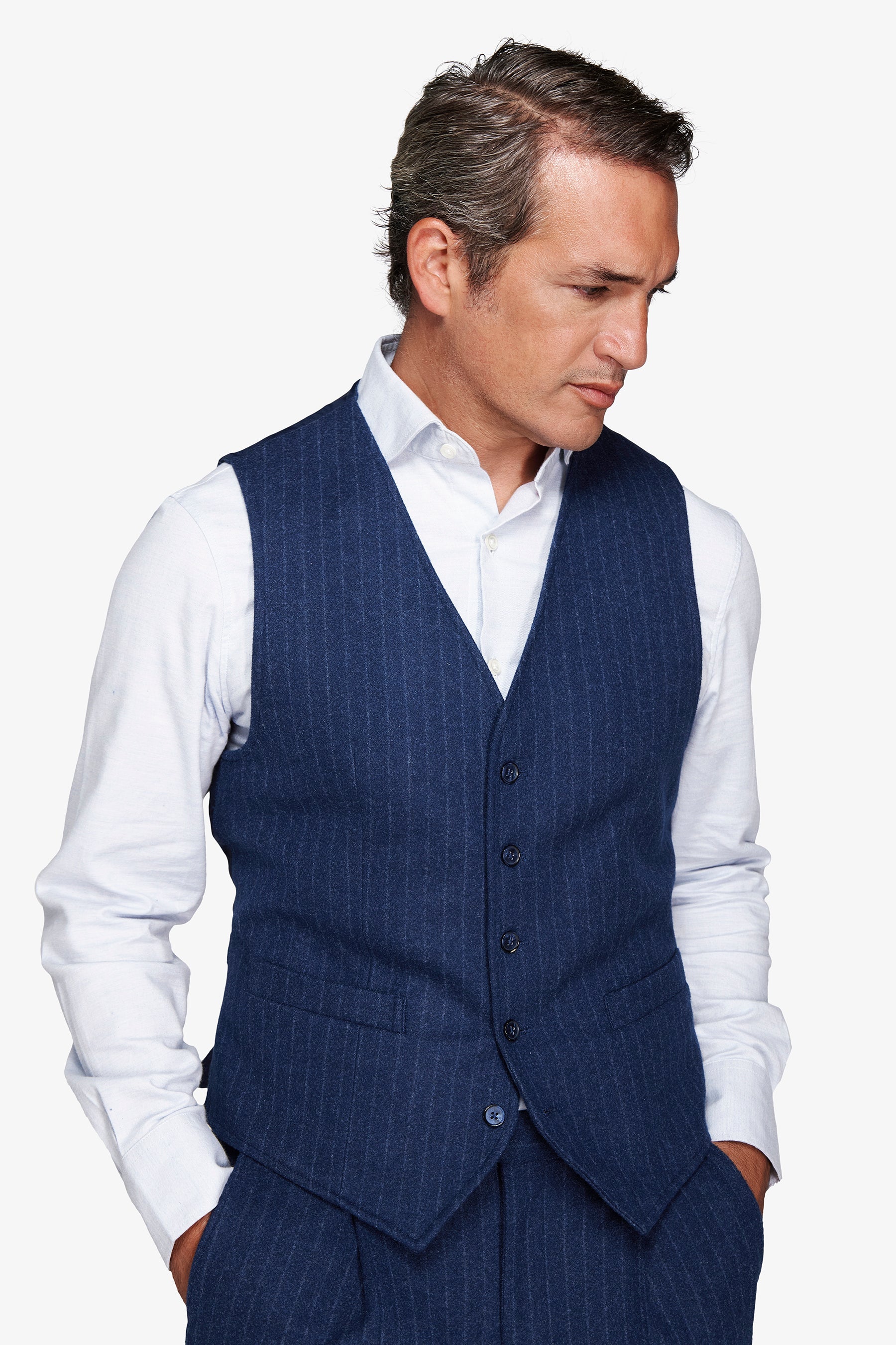 Gilet effetto flanella gessato avion-Dan John