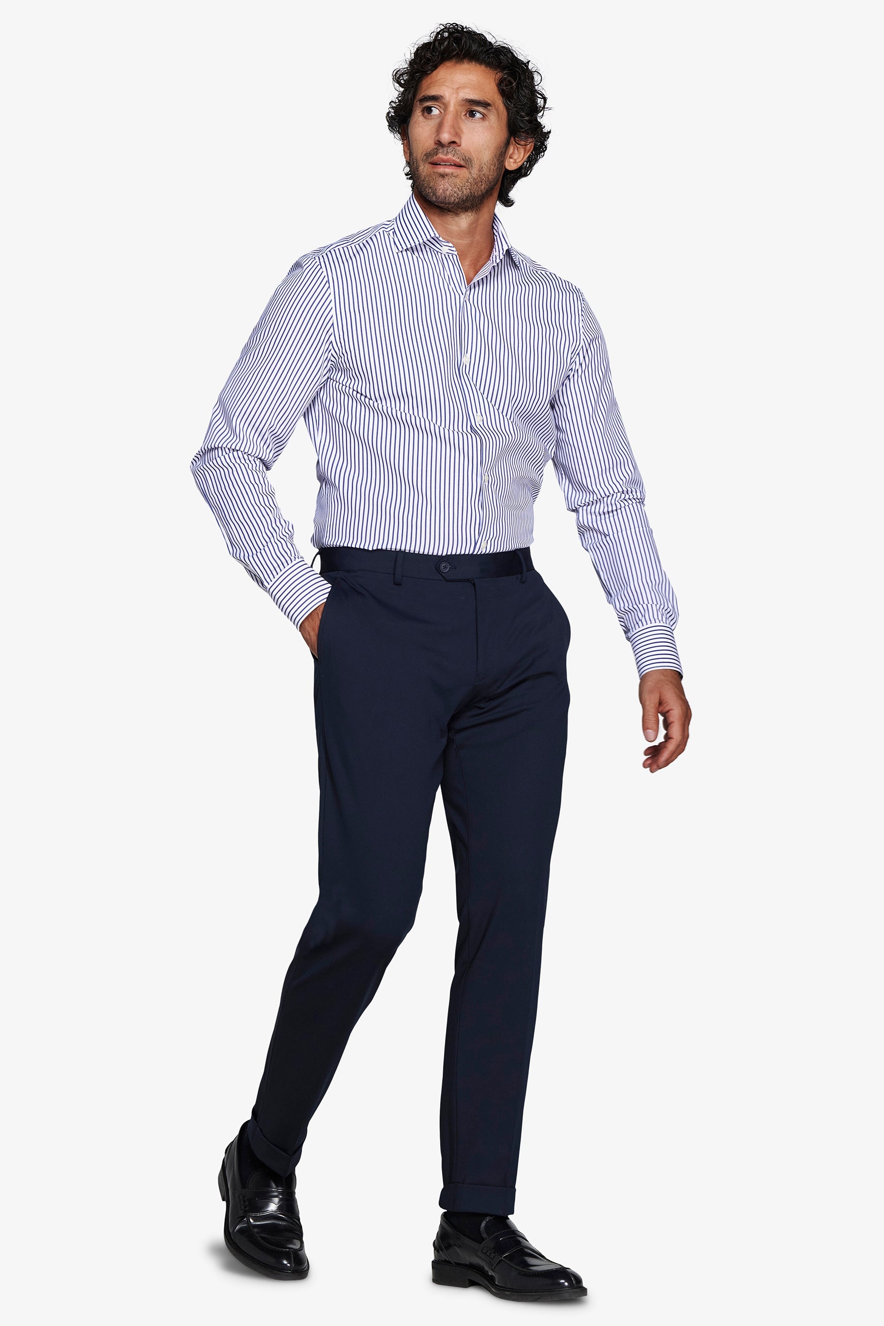 Camicia a righe royal slim-Dan John