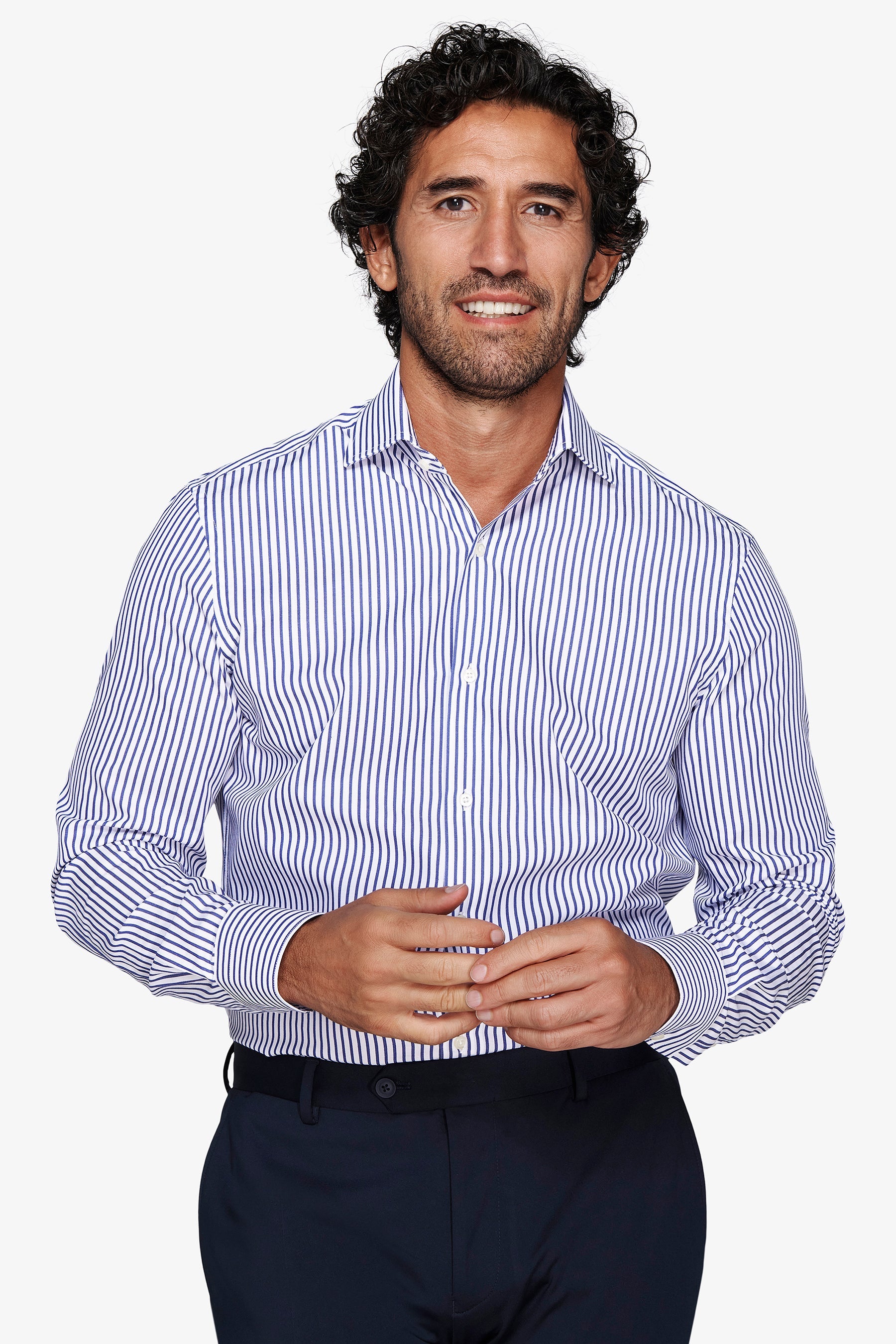 Camicia a righe royal slim-Dan John