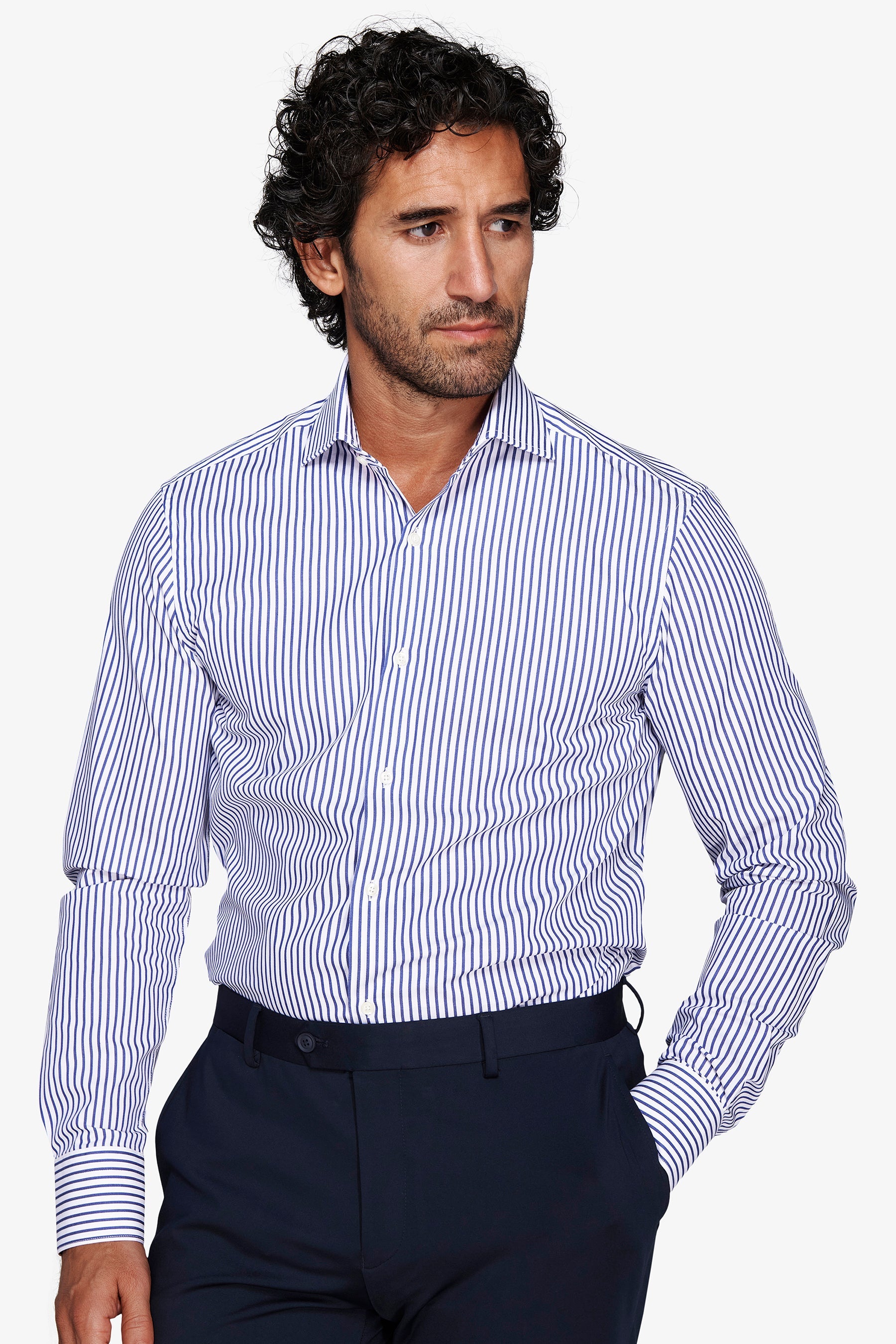 Camicia a righe royal slim-Dan John