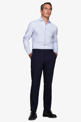 Camicia a righe operata azzurra slim-Dan John