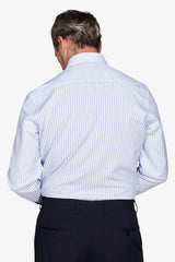 Camicia a righe operata azzurra slim-Dan John