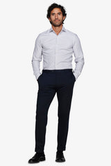 Camicia a righe operata grigia-Dan John