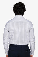 Camicia a righe operata grigia-Dan John