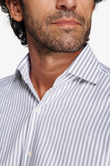 Camicia a righe operata grigia-Dan John