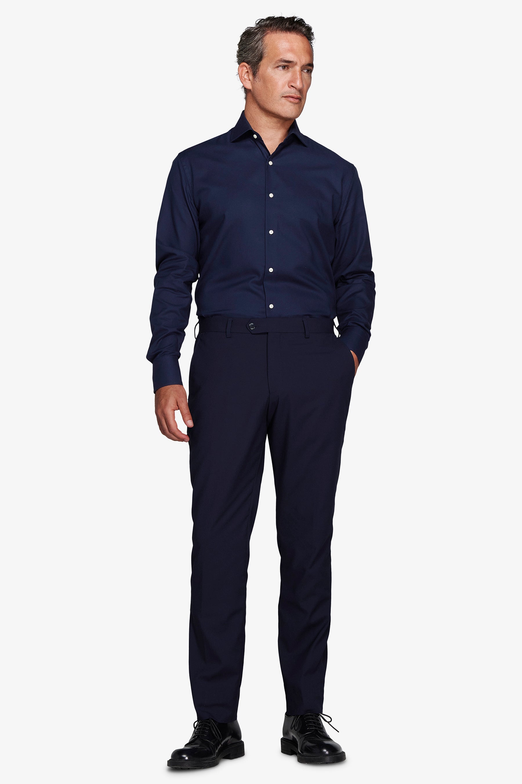 Camicia oxford blu slim-Dan John