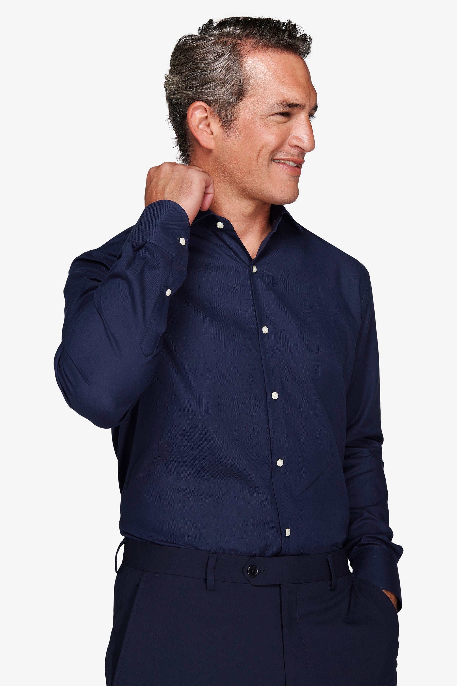 Camicia oxford blu slim-Dan John