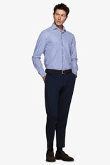 Camicia a righe medie indaco slim-Dan John
