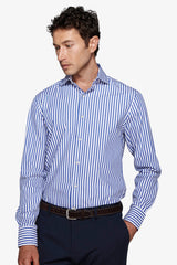 Camicia a righe medie indaco slim-Dan John