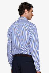 Camicia a righe medie indaco slim-Dan John