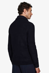 Cardigan collo sciallato blu-Dan John