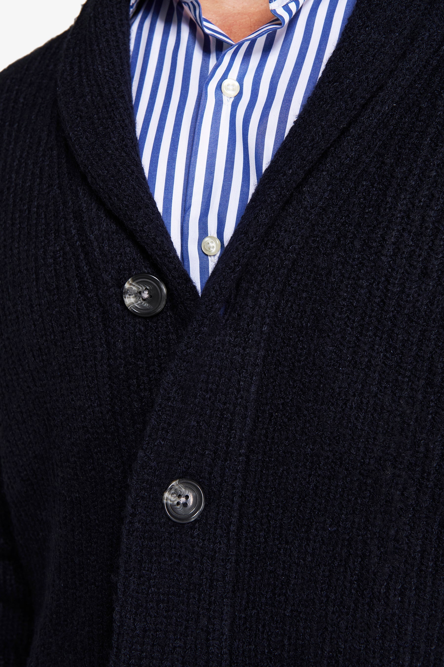 Cardigan collo sciallato blu-Dan John