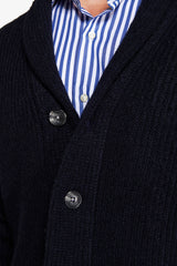 Cardigan collo sciallato blu-Dan John