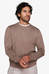 Maglia girocollo effetto lambswool tortora-Dan John