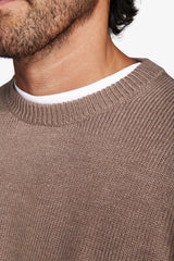 Maglia girocollo effetto lambswool tortora-Dan John