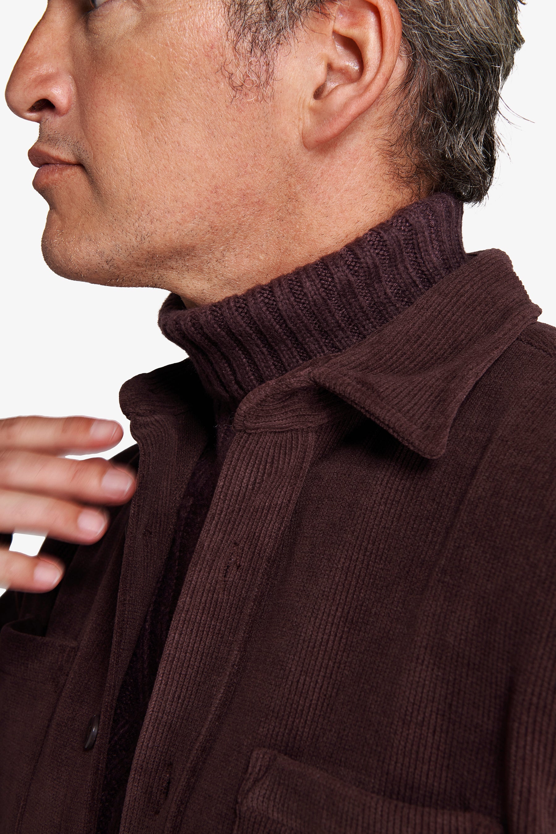 Overshirt effetto velluto a coste bordeaux-Dan John
