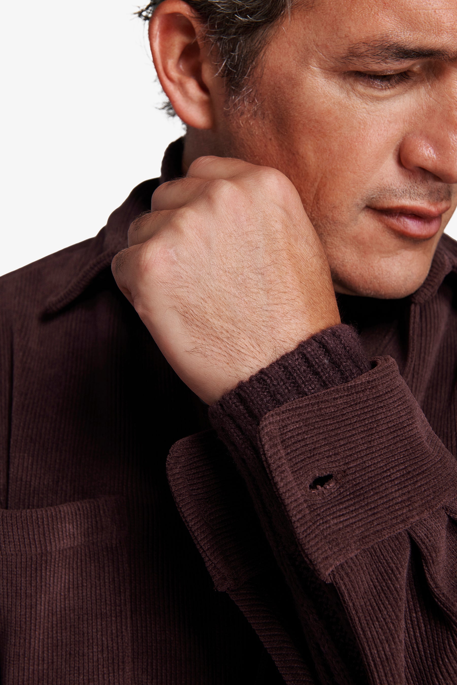Overshirt effetto velluto a coste bordeaux-Dan John