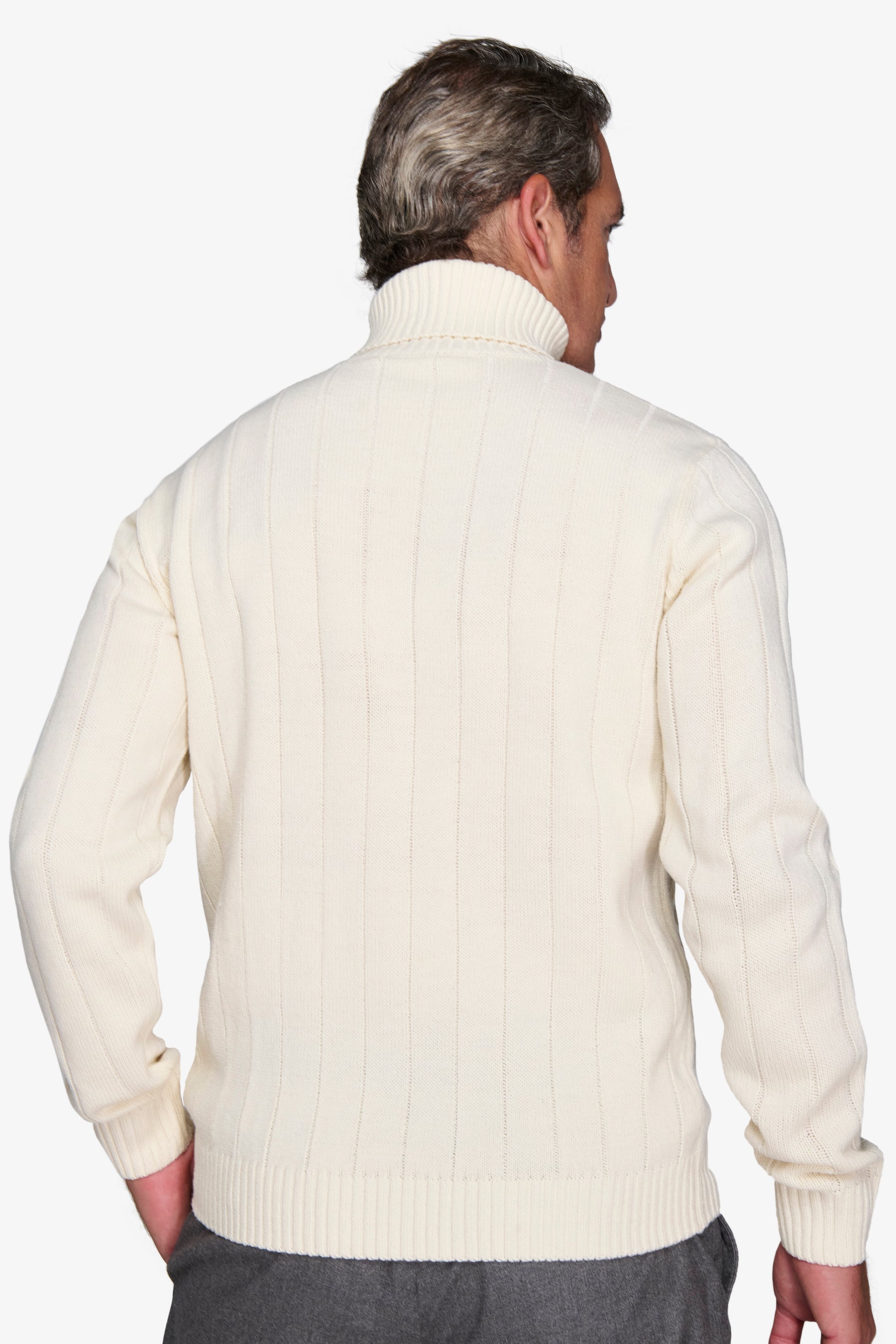 Maglia dolcevita treccia panna-Dan John