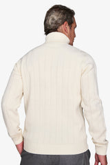 Maglia dolcevita treccia panna-Dan John
