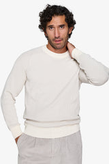 Maglia girocollo costina vanisè panna-Dan John