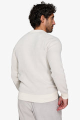 Maglia girocollo costina vanisè panna-Dan John