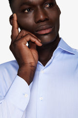 Camicia piquet celeste slim-Dan John