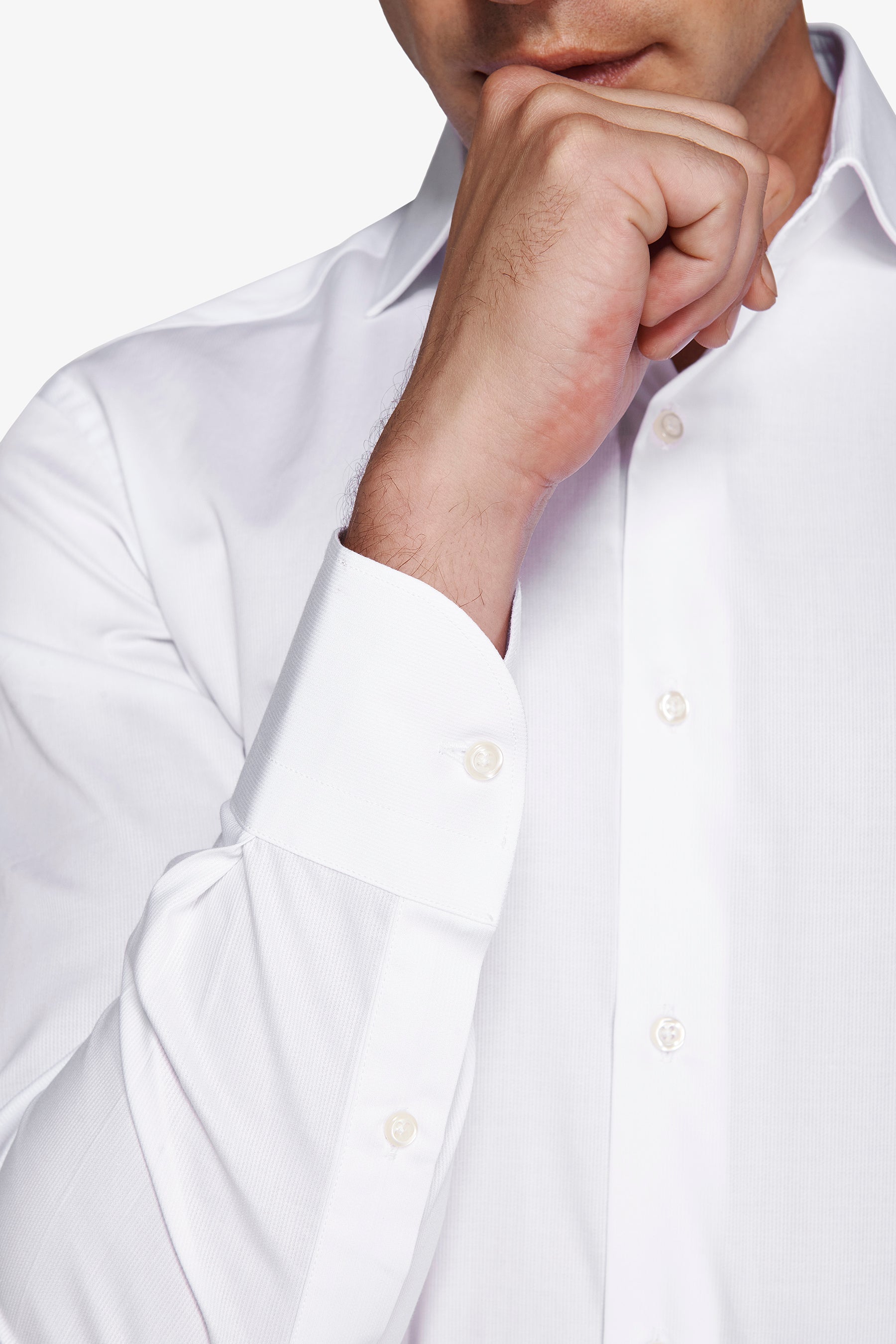 Camicia piquet bianca slim-Dan John
