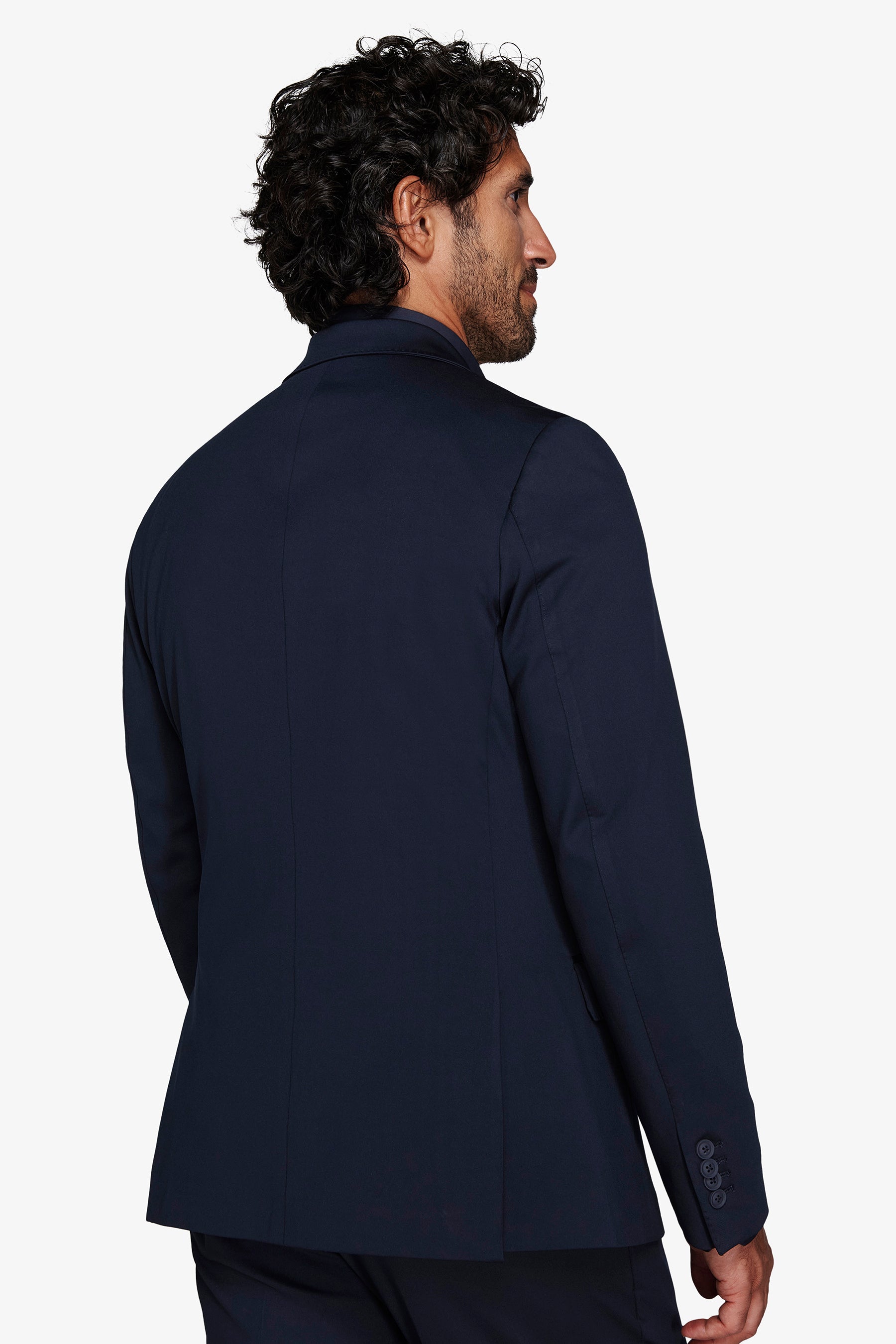 Giacca in jersey tecnico blu slim-Dan John