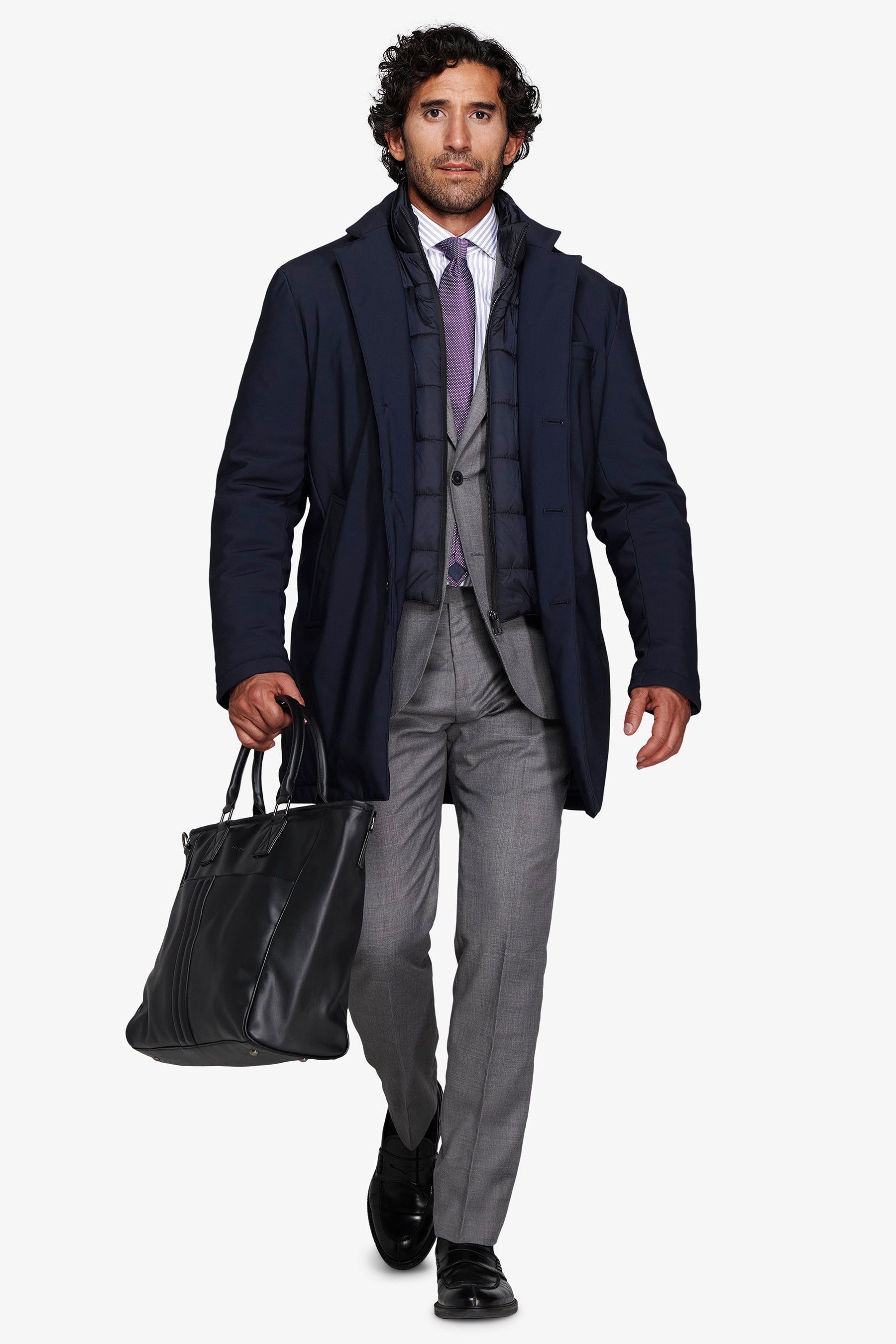 Cappotto tecnico trapuntato blu-Dan John