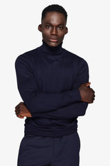 Maglia dolcevita basic blu-Dan John
