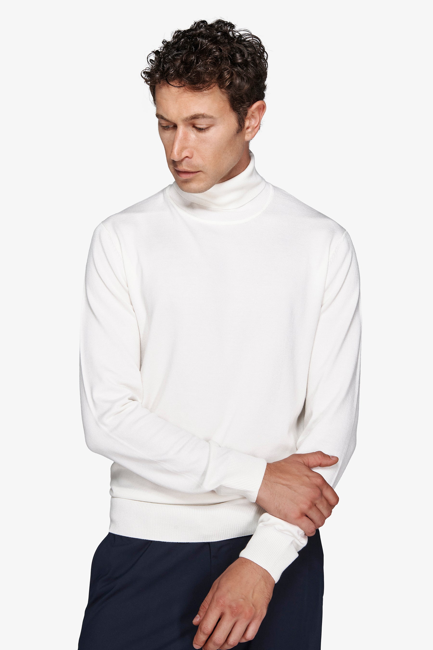 Maglia dolcevita basic panna-Dan John