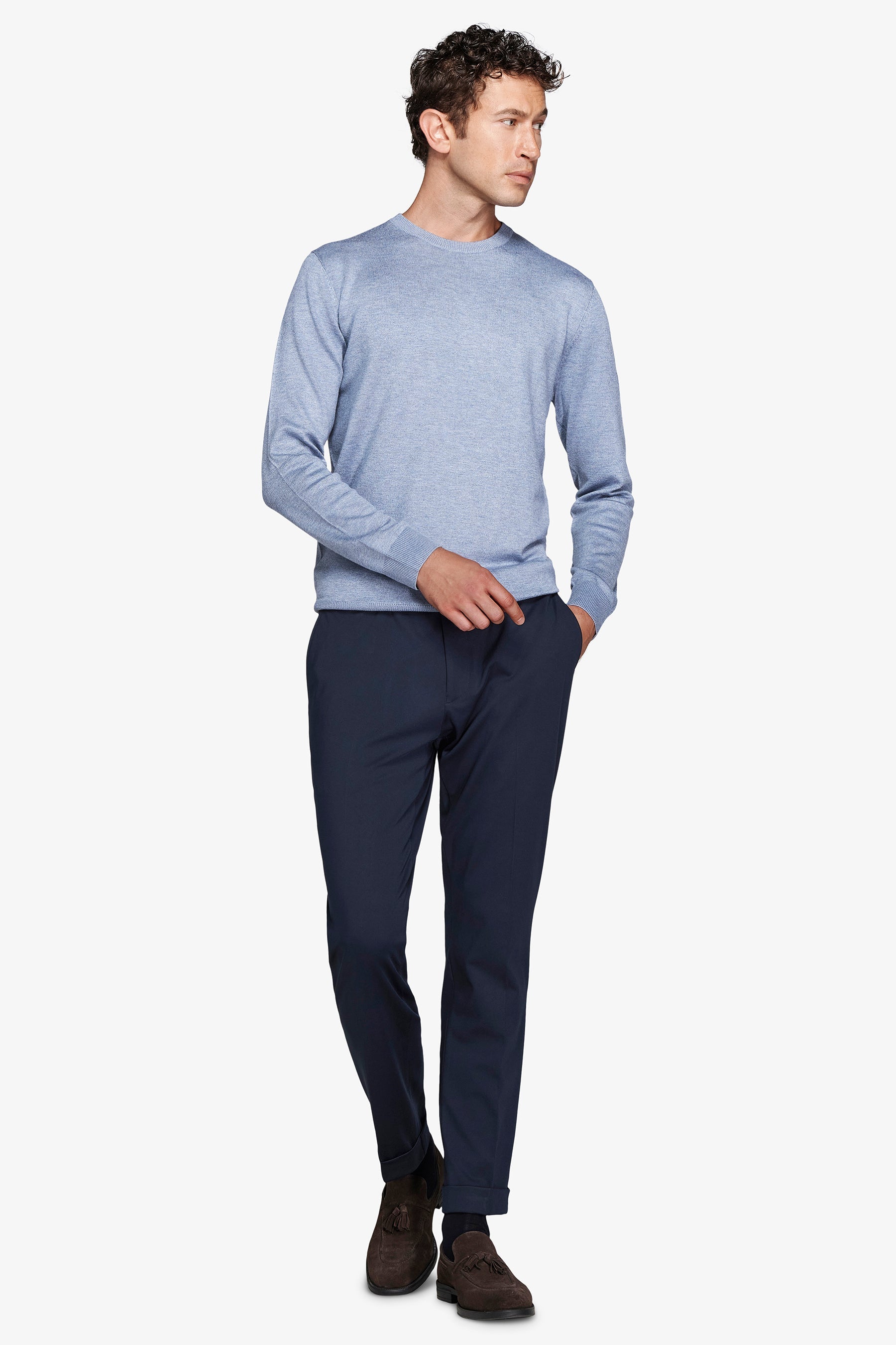 Maglia girocollo basic celeste-Dan John