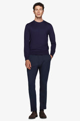Maglia girocollo basic blu-Dan John