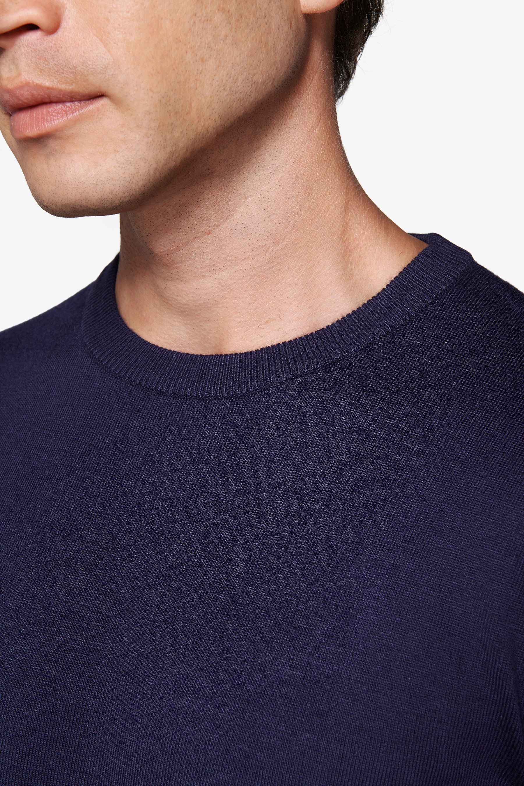 Maglia girocollo basic blu-Dan John