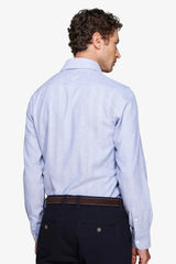 Camicia effetto flanella Herringbone celeste-Dan John