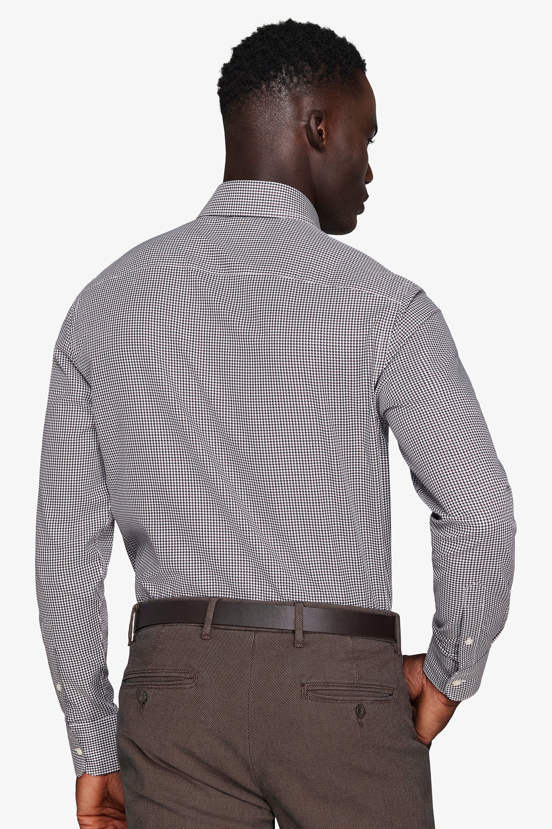 Camicia pied de poule marrone-Dan John