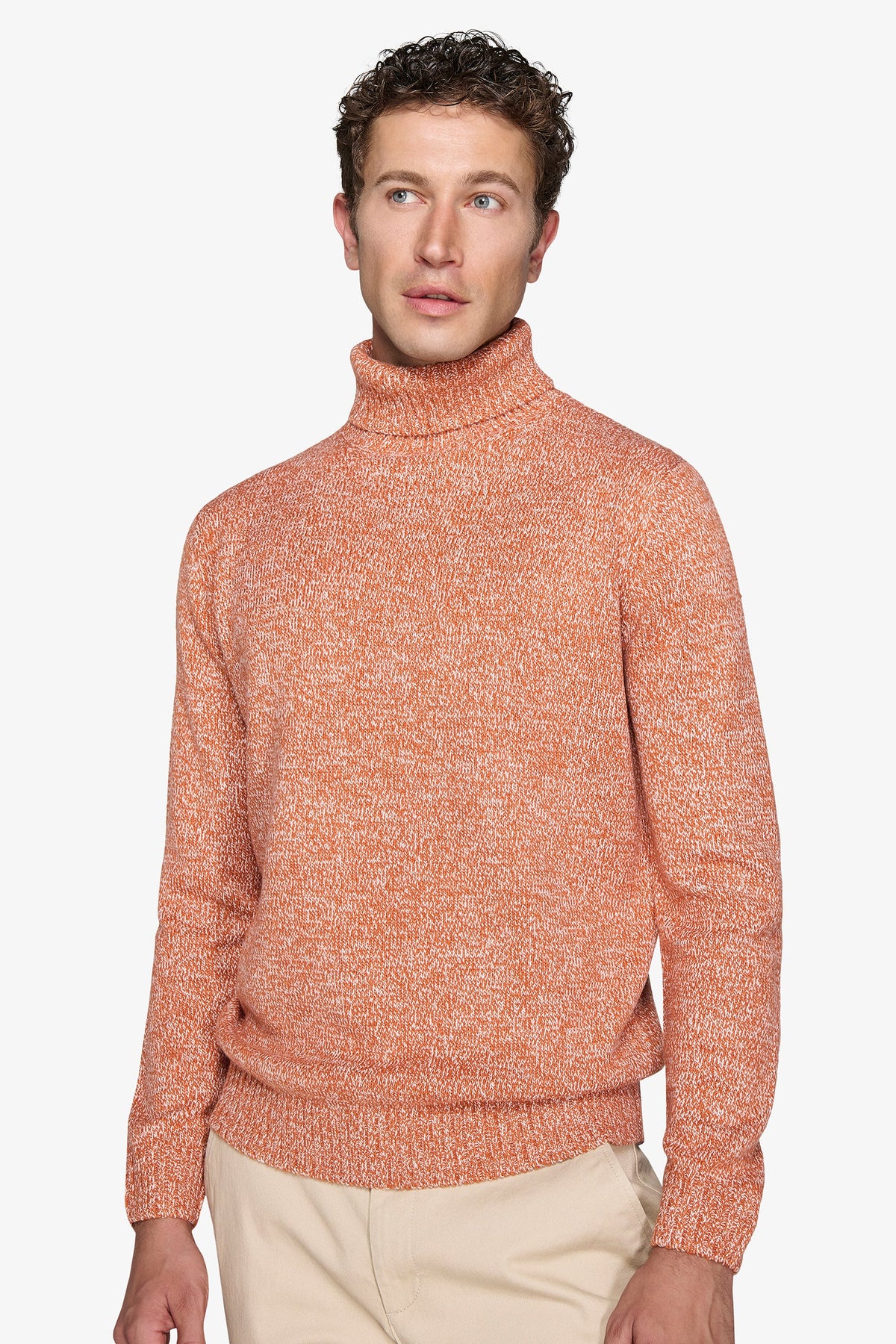 Maglia dolcevita mouline' arancio-Dan John