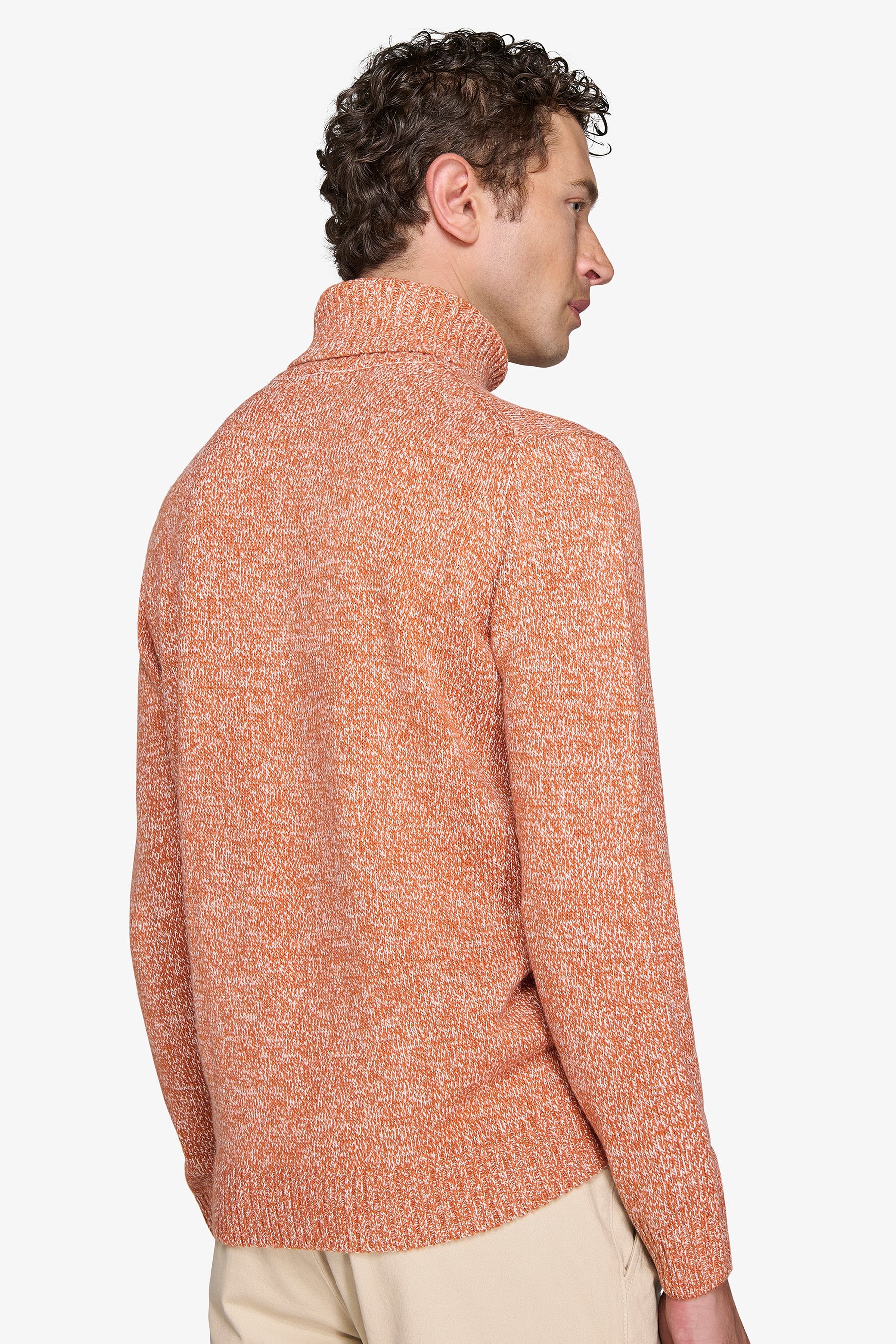 Maglia dolcevita mouline' arancio-Dan John