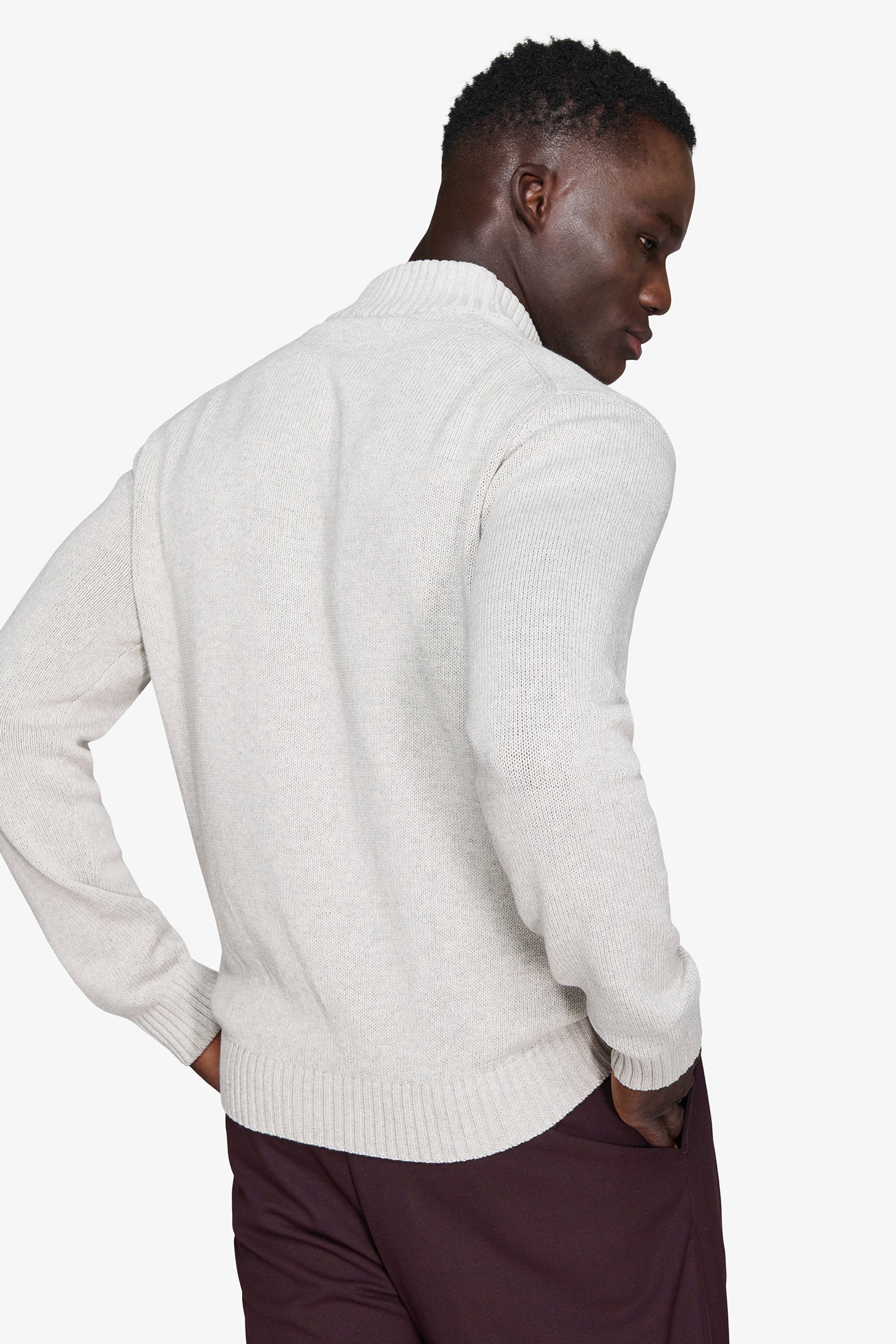 Maglia half zip grigio chiaro-Dan John