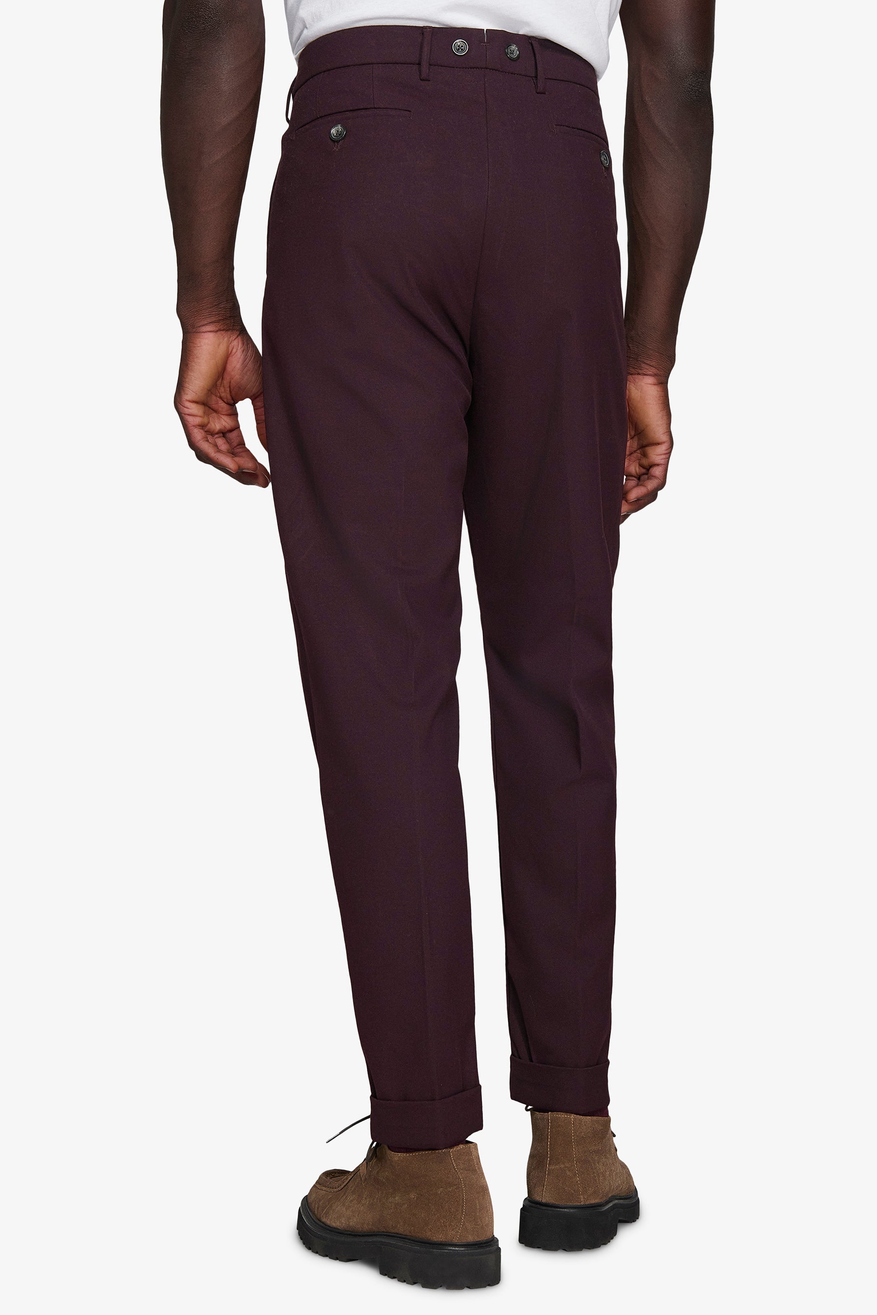 Pantaloni doppia pinces bordeaux-Dan John